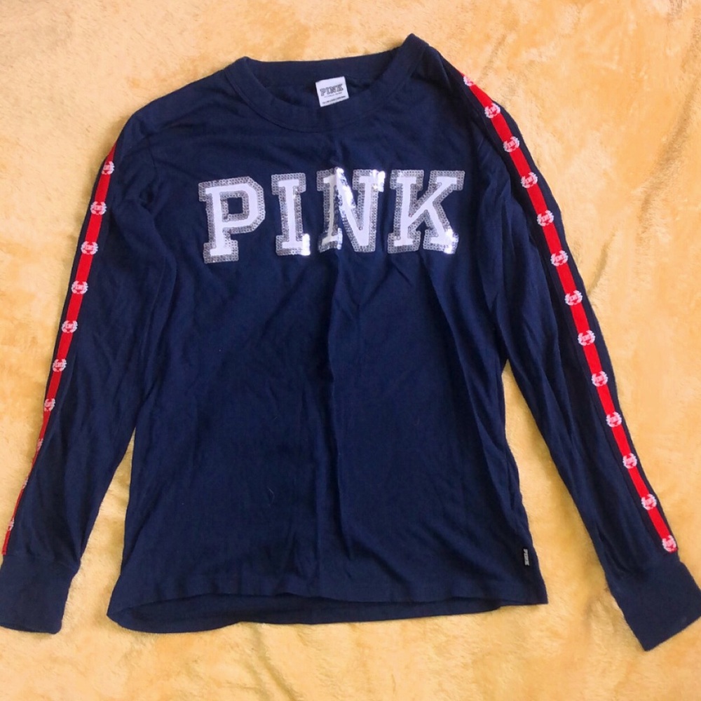 PINK long sleeve sequence shirt